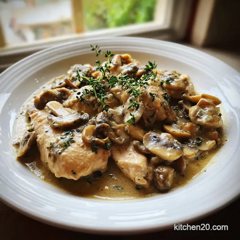 Mushroom Chicken: Silky Sauce and Seared