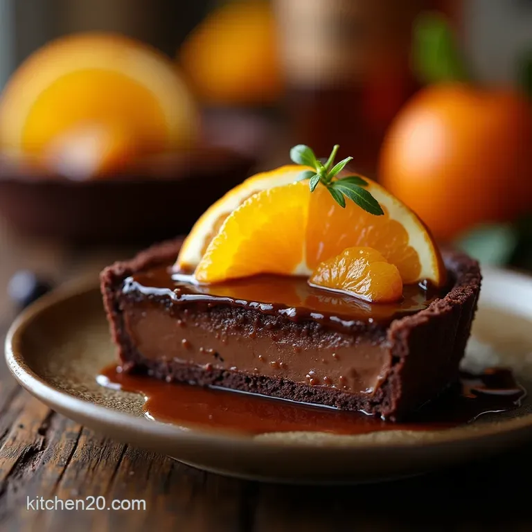 The Perfect Negroni Bitter Orange Gin Chocolate Tart presentation