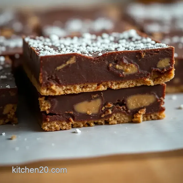 No-Bake Chocolate Peanut Butter Dream Bars presentation