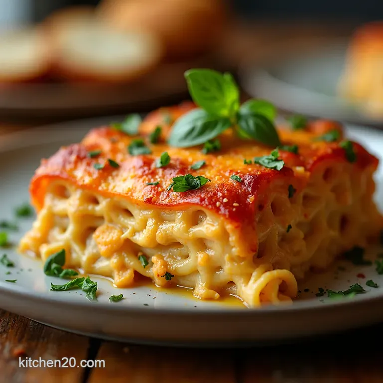 Oceans Bounty Lasagna a Seafood Sensation presentation