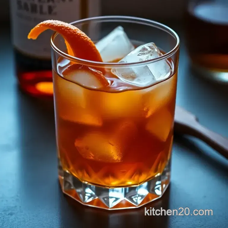 Old Fashioned Whiskey Cocktail presentation