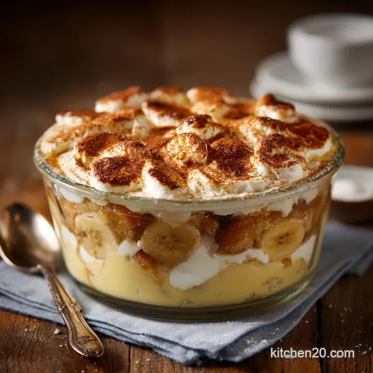 Oldfashioned Banana Pudding the Authentic Recipe with Baked Meringue presentation