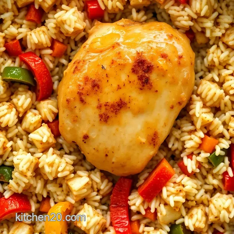 One Pan Oven Baked Chicken and Rice presentation