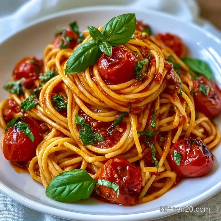 One Pot Tomato Basil Pasta with Cherry Tomatoes