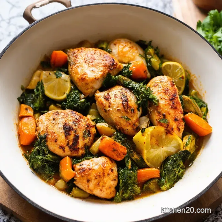 Onepot Lemon Herb Roasted Chicken Veggies presentation