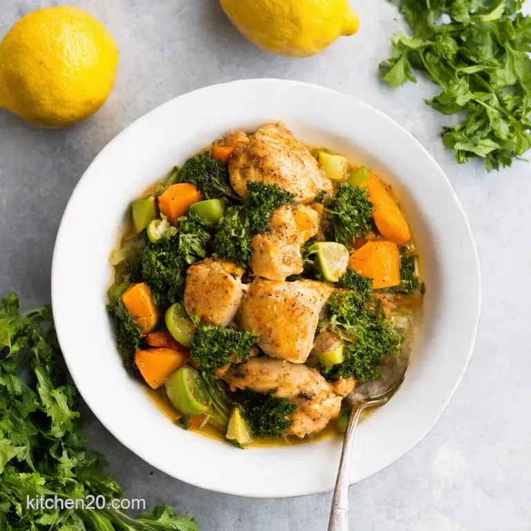 OnePot Lemon Herb Roasted Chicken Veggies