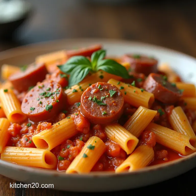 The Cheats Smoked Sausage Creamy Tomato OnePot Pasta