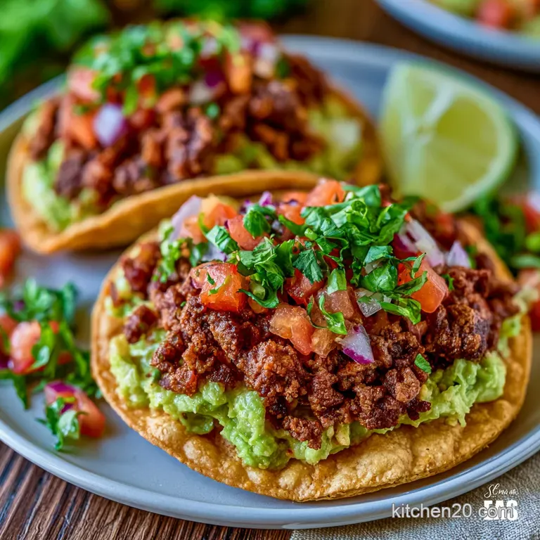 10 Minute Oven Baked Tostada with Seasoned Beef