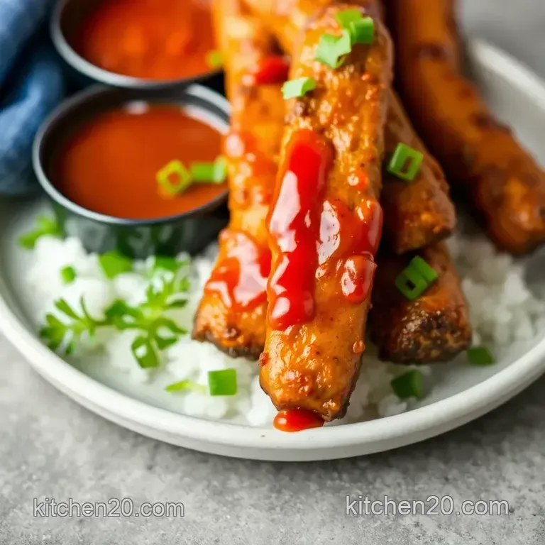 Oven-Baked Spicy Beef Sticks - Deliciously Tangy presentation