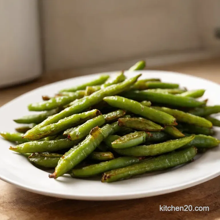 Ovenbaked Green Bean Fries presentation