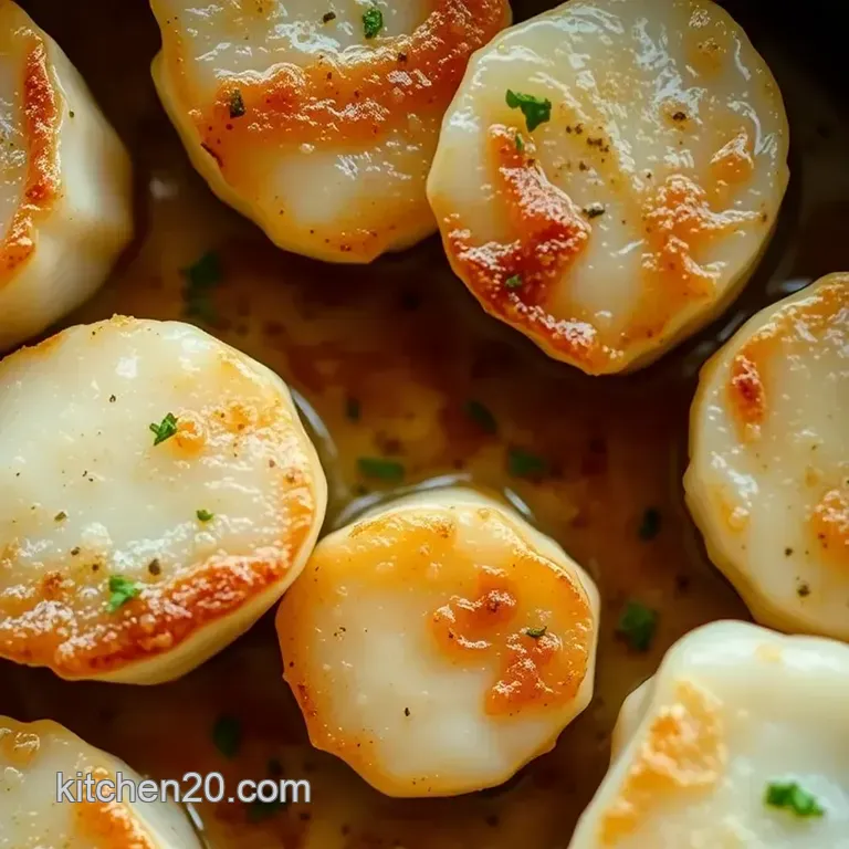Pan-Seared Scallops with Lemon-Garlic Butter Sauce presentation