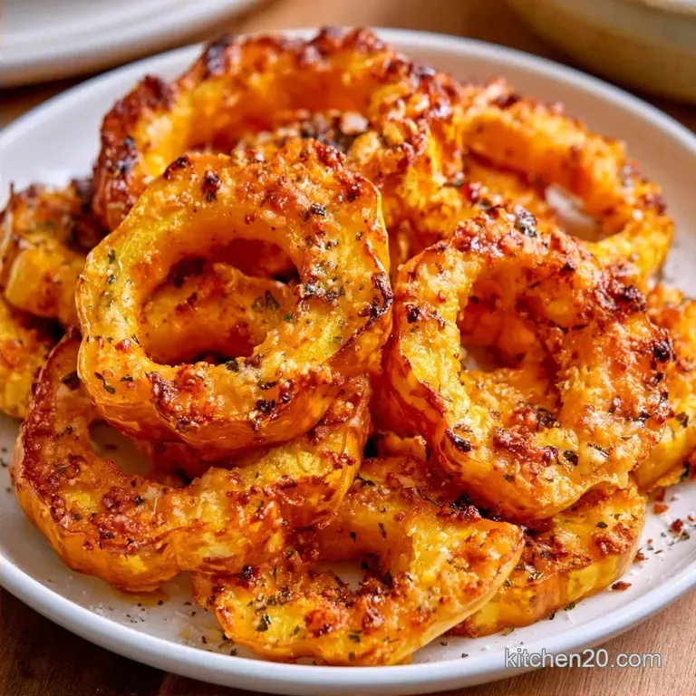 Crispy Garlic Parmesan Roasted Delicata Squash