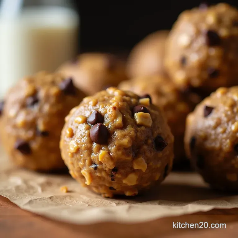 Nobake Powerhouse Chewy Chocolate Chip Peanut Butter Oatmeal Energy Balls presentation