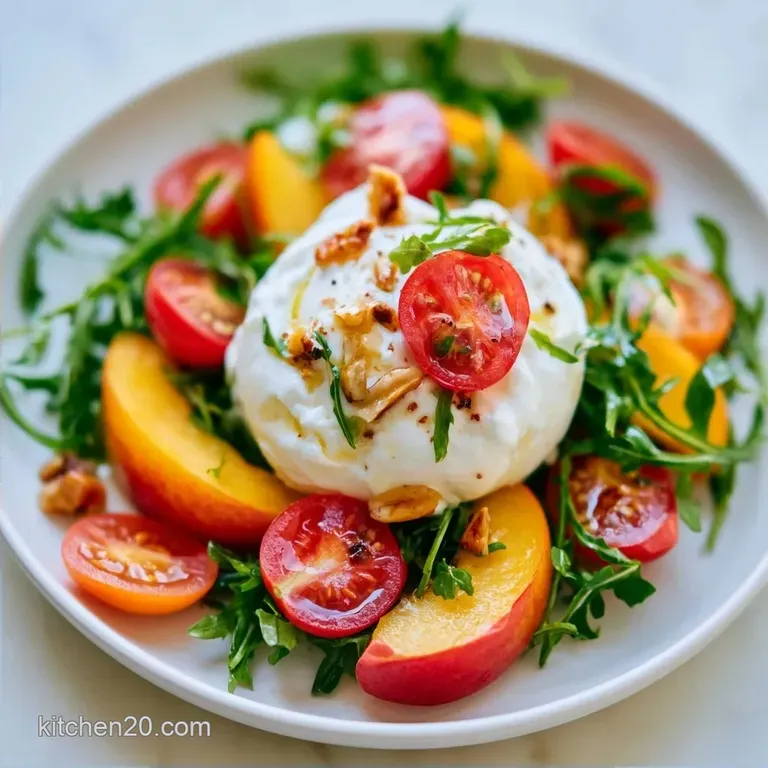 Peach Burrata Garden Salad: Fresh and Creamy