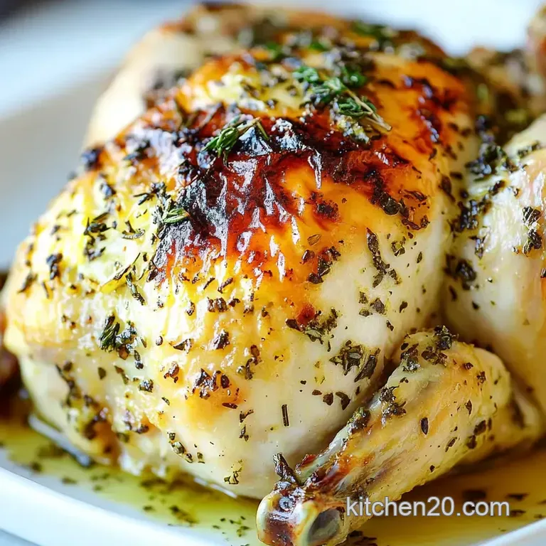 Perfect Roast Chicken with Lemon & Herb Pan Gravy presentation