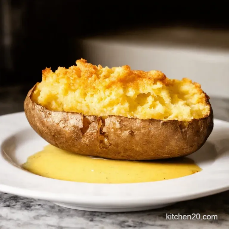 Perfectly Baked Potato Crispy Skin Fluffy Inside presentation