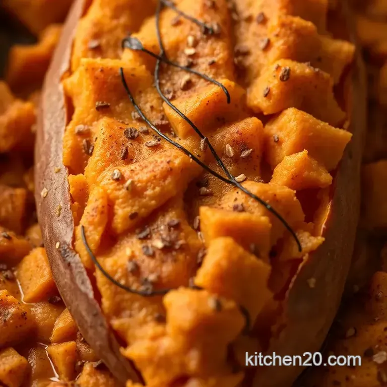 Perfectly Fluffy Baked Sweet Potatoes with Cinnamon-Maple Butter presentation