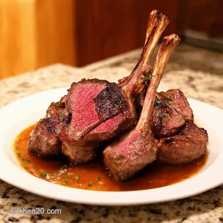 Perfectly PanSeared Lamb Chops with Rosemary Garlic presentation