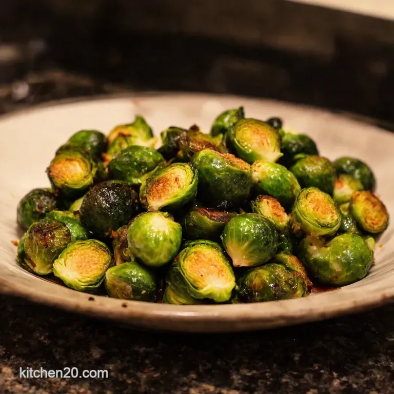 Perfectly Roasted Brussels Sprouts with Balsamic Glaze presentation
