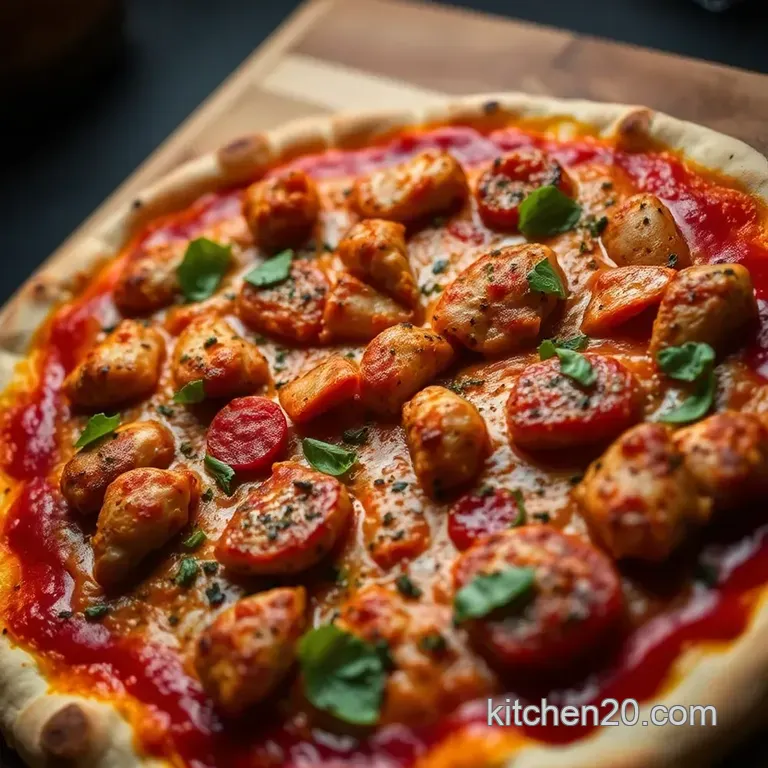 Peri Peri Chicken Pizza (Nando' s Inspired) presentation
