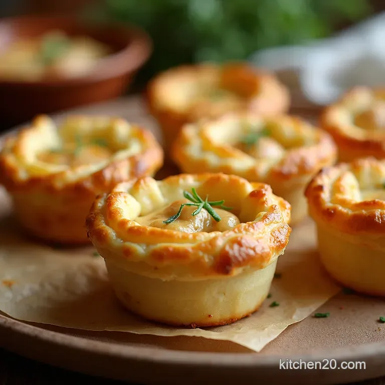 Pocketfuls of Comfort Easy Muffin Tin Chicken Pot Pies with Flaky Pastry Tops presentation