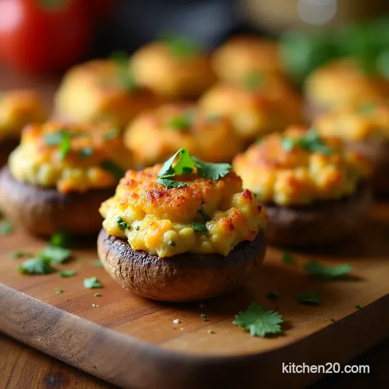 Blistered Jalape&ntilde;o Popper Stuffed Mushrooms the Ultimate Gameday Nibble presentation