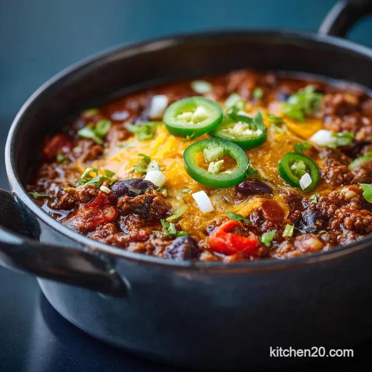 The Ultimate Weekend Warmer Proper Slowsimmered Beef Chili presentation