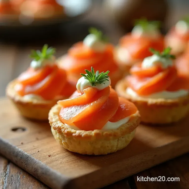Puff Pastry Party Parcels Smoked Salmon Cr&egrave;me Fra&icirc;che Bites presentation