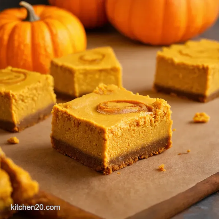 Pumpkin Swirl Cheesecake Bars Easy Fall Baking presentation