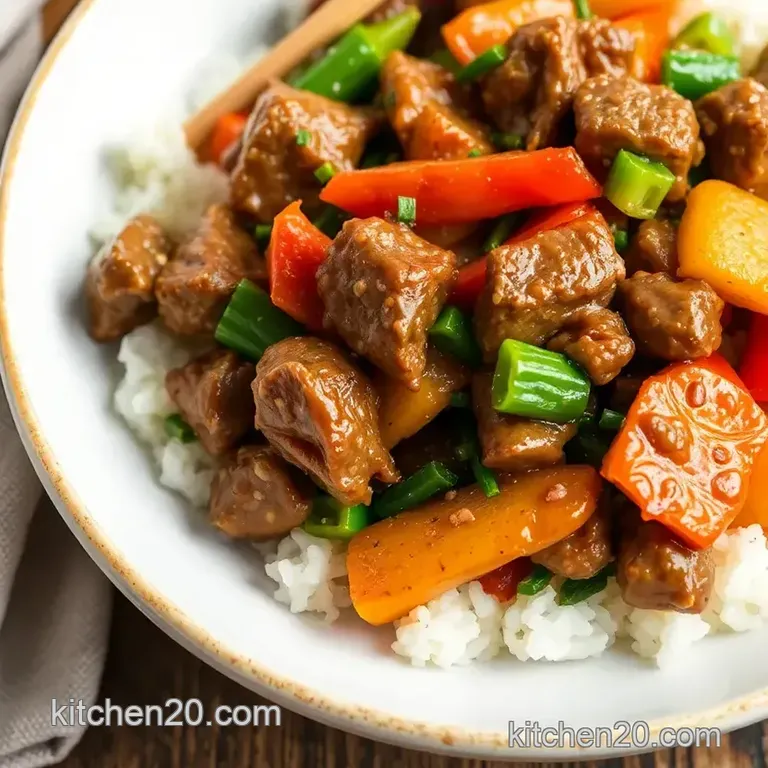 Quick Beef Stir Fry with Flavorful Veggies presentation