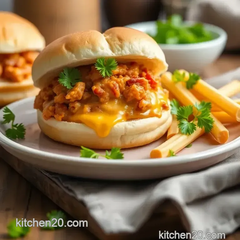 Quick Cheesy Chicken Sloppy Joes Recipe presentation