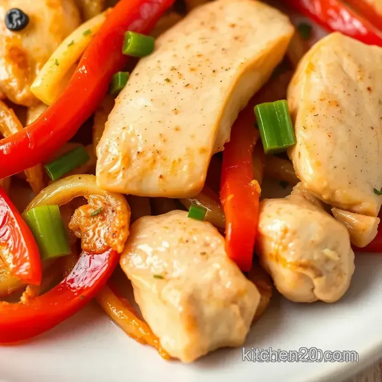 Quick Chicken with Peppers & Onions Delight presentation