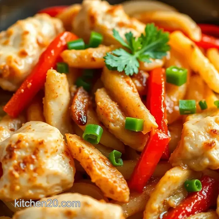 Quick Chicken with Peppers & Onions Delight