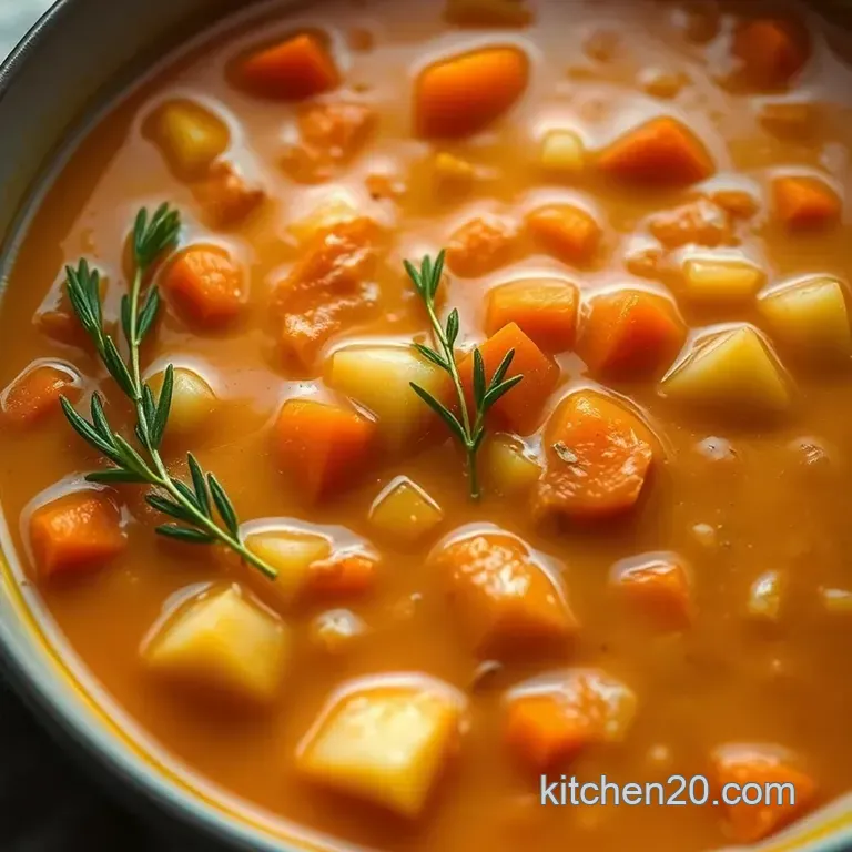 Quick & Easy Carrot and Potato Soup presentation