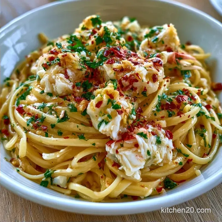 Quick Garlic Crab Pasta in 20 Minutes