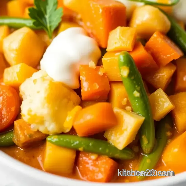 Quick Indian Vegetable Curry with Coconut Cream presentation