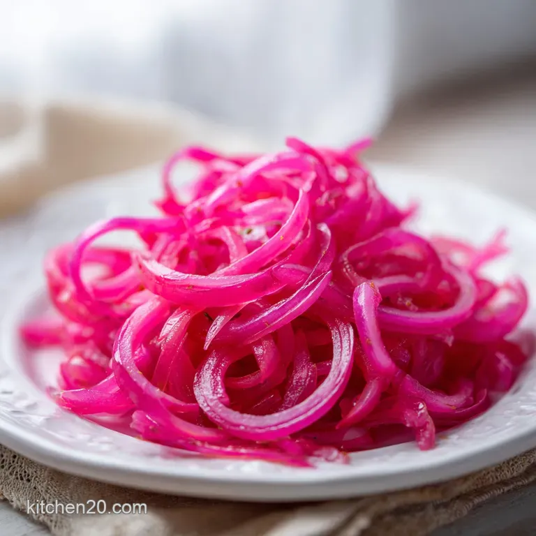A delicate scattering of ruby-red pickled onion slices atop a perfectly assembled taco, ready to be enjoyed.