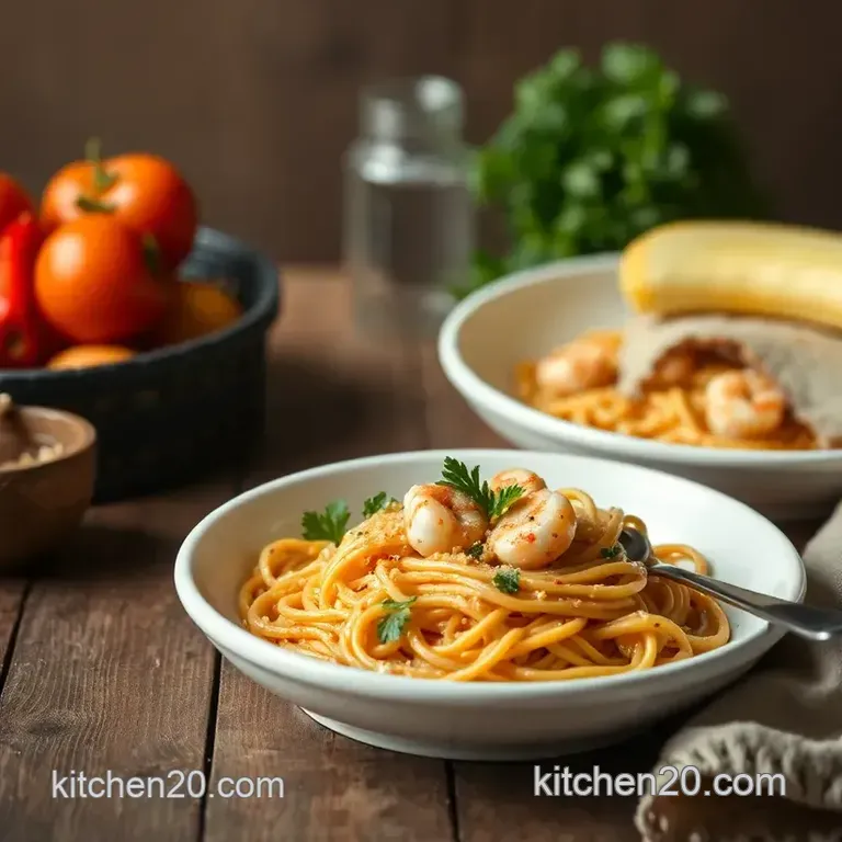 Quick Prawn Spaghetti in 15 Minutes presentation