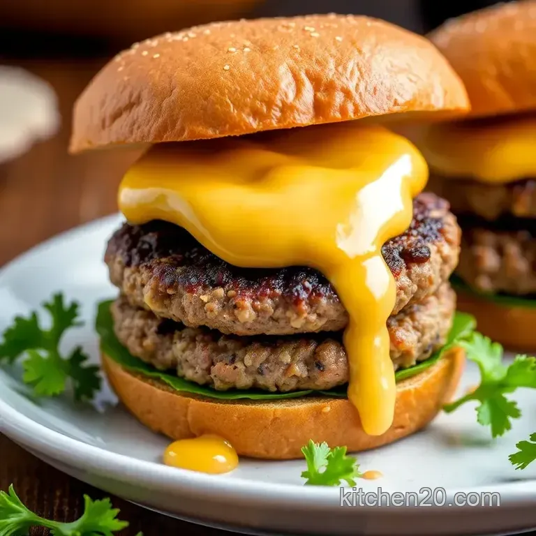 Quick Smashburgers with Tasty Sauce presentation