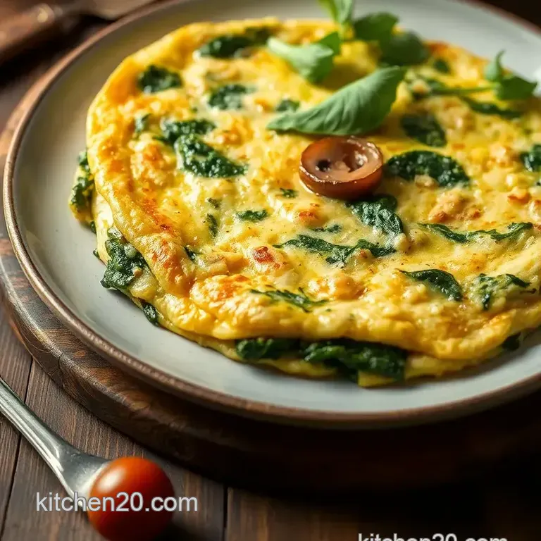 Quick Spinach & Mushroom Omelette Delight presentation