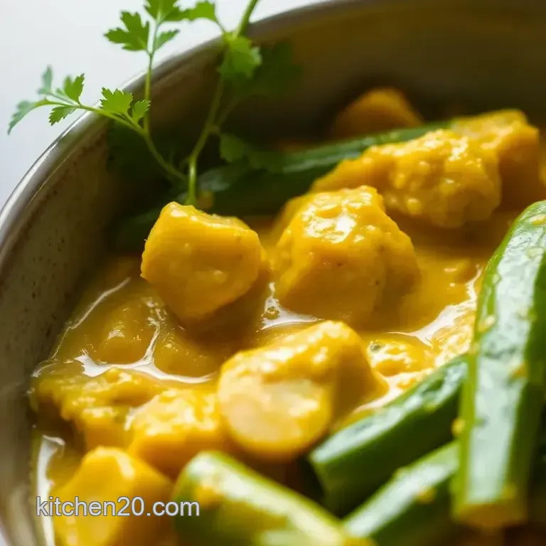Yellow Curry Okra Delight presentation