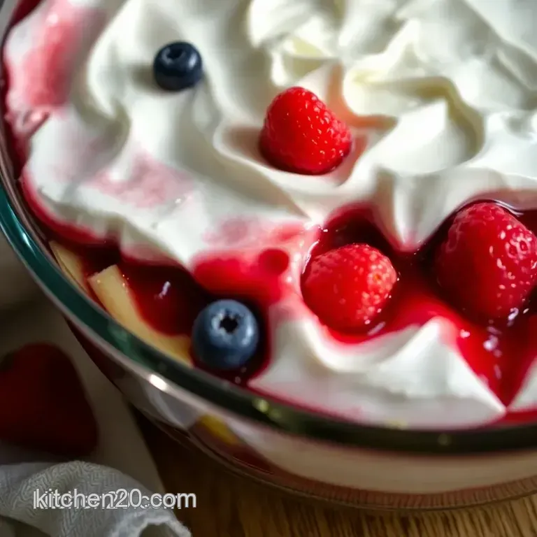 Red White and Blue Berry Trifle presentation