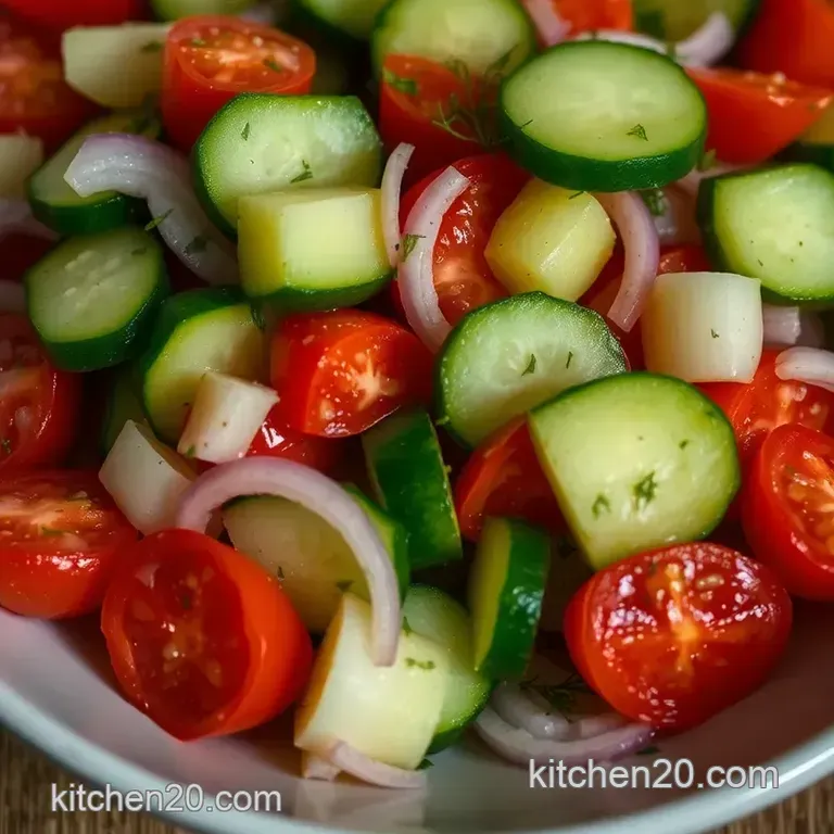 Refreshing Cucumber Salad with Tangy Dressing presentation