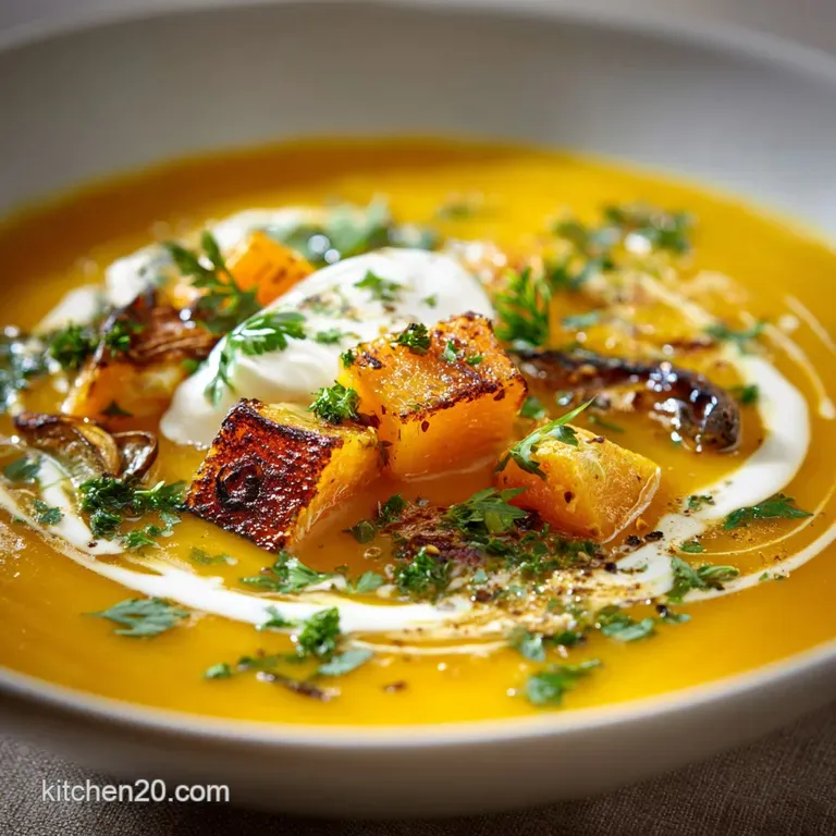 Autumn Squash Soup the Great British Roasted Velvety Classic presentation