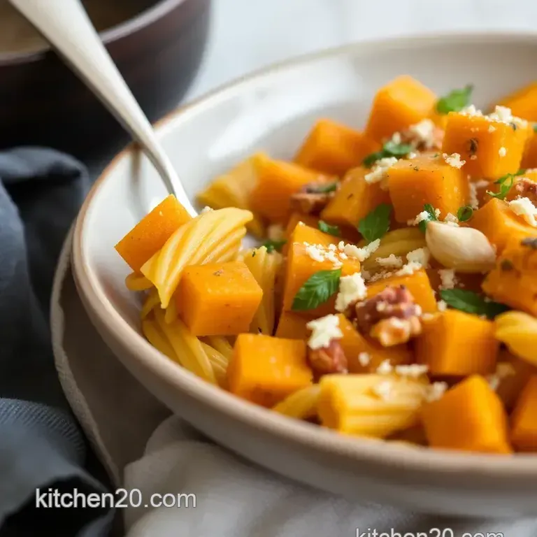 Roasted Butternut Squash Pasta Delight presentation