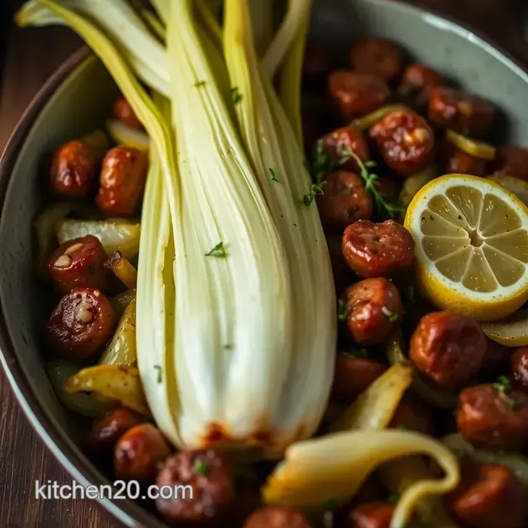 Roasted Fennel and Sausage with Lemon & Herbs presentation