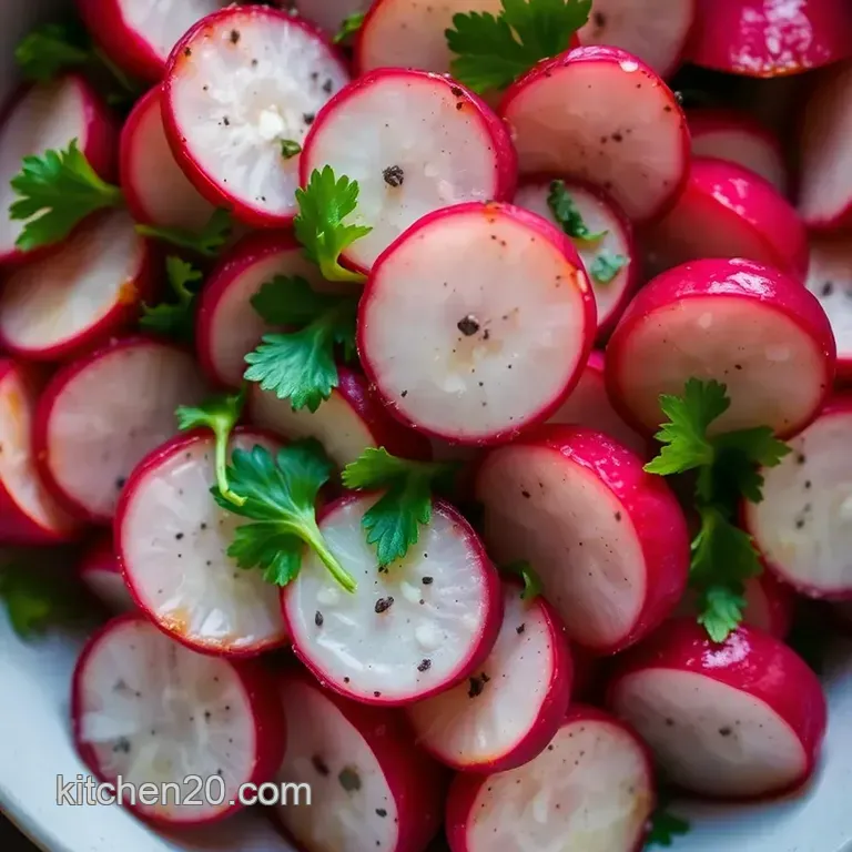 Roasted Radish and Herb Salad with Citrus Vinaigrette presentation