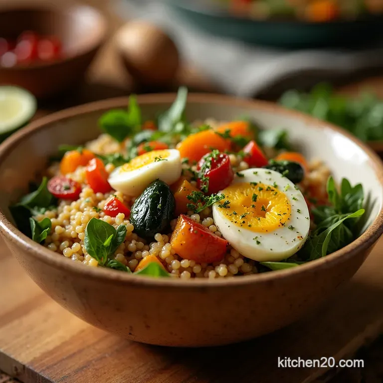 The Sunshine Bowl Roasted Winter Vegetable Herbed Feta Mediterranean Quinoa presentation