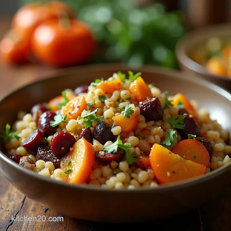 The Autumn Harvest Quinoa Bowl Roasted Roots with Mapletahini Drizzle presentation