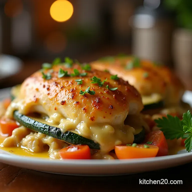 The Sunday Roast Savior Cheesy Rotisserie Chicken Courgette Bake presentation